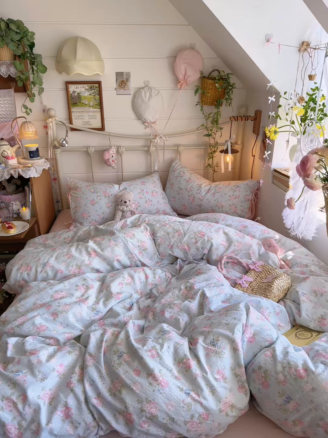 91家纺网 家纺一手货源 找家纺 优选 2026新款小清新直播热卖款云感双层纱木棉四件套系列（小红书热款推荐） 花韵