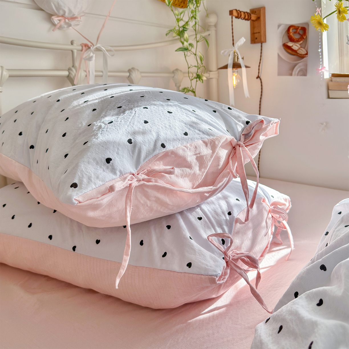 91家纺网 家纺一手货源 找家纺 优选 2026新款小清新直播热卖款云感双层纱木棉四件套系列（小红书热款推荐） 洛可可