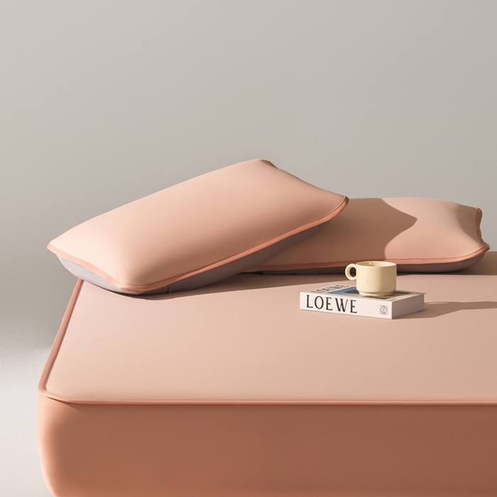 91家纺网 家纺一手货源 找家纺 禧澜庭 2026春夏新款锦纶凉感冰丝云母凉席可水洗折叠床笠空调席 玉桂粉