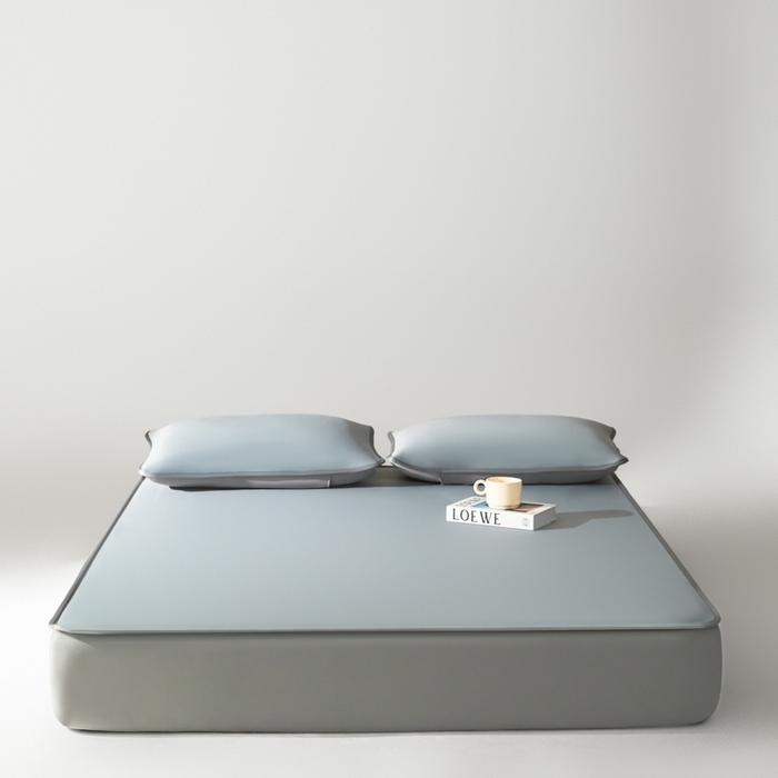 91家纺网 家纺一手货源 找家纺 禧澜庭 2026春夏新款锦纶凉感冰丝云母凉席可水洗折叠床笠空调席 经典灰