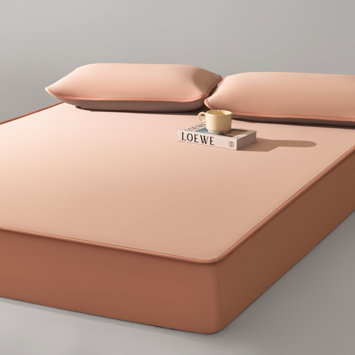 91家纺网 家纺一手货源 找家纺 禧澜庭 2026春夏新款锦纶凉感冰丝云母凉席可水洗折叠床笠空调席 玉桂粉