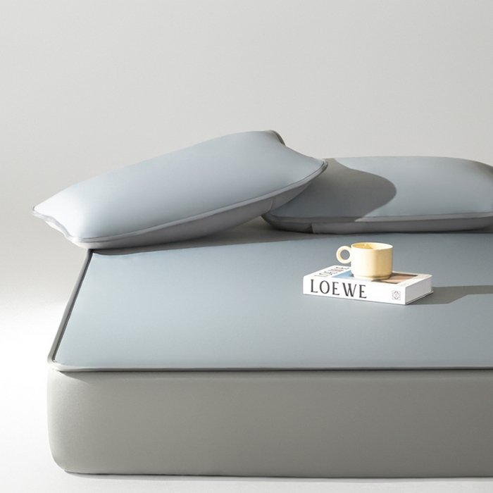 91家纺网 家纺一手货源 找家纺 禧澜庭 2026春夏新款锦纶凉感冰丝云母凉席可水洗折叠床笠空调席 经典灰