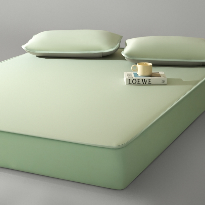 91家纺网 家纺一手货源 找家纺 禧澜庭 2026春夏新款锦纶凉感冰丝云母凉席可水洗折叠床笠空调席 柳青绿