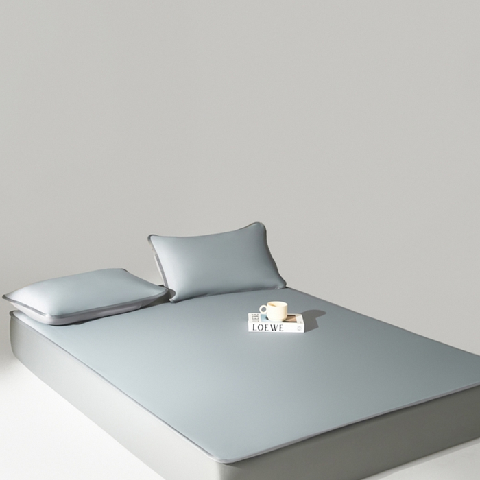 91家纺网 家纺一手货源 找家纺 禧澜庭 2026春夏新款锦纶凉感冰丝云母凉席可水洗折叠床笠空调席 经典灰