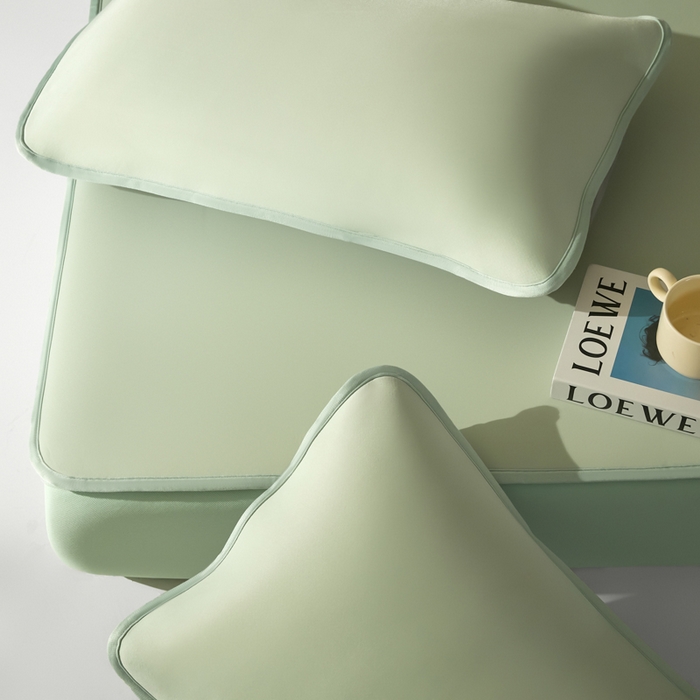 91家纺网 家纺一手货源 找家纺 禧澜庭 2026春夏新款锦纶凉感冰丝云母凉席可水洗折叠床笠空调席 柳青绿