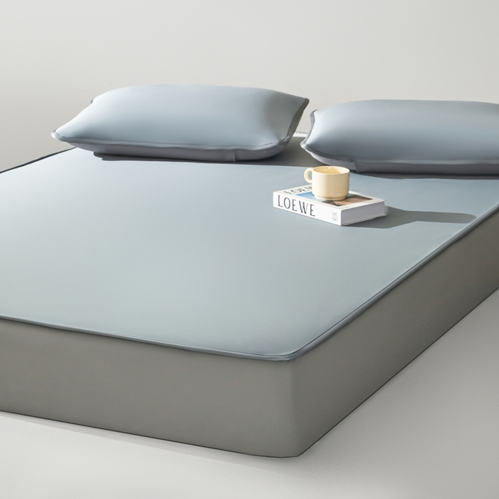 91家纺网 家纺一手货源 找家纺 禧澜庭 2026春夏新款锦纶凉感冰丝云母凉席可水洗折叠床笠空调席 经典灰