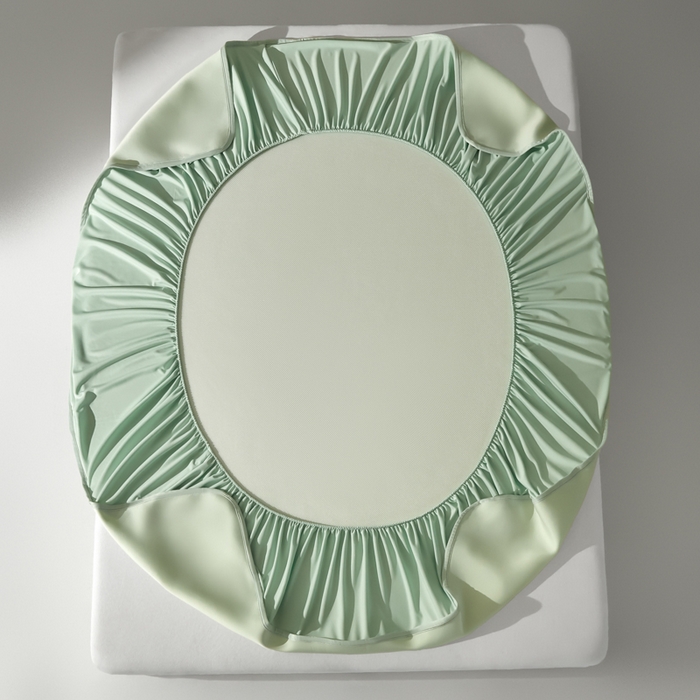 91家纺网 家纺一手货源 找家纺 禧澜庭 2026春夏新款锦纶凉感冰丝云母凉席可水洗折叠床笠空调席 柳青绿