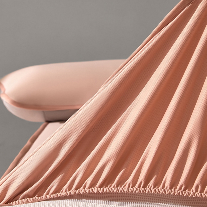 91家纺网 家纺一手货源 找家纺 禧澜庭 2026春夏新款锦纶凉感冰丝云母凉席可水洗折叠床笠空调席 玉桂粉