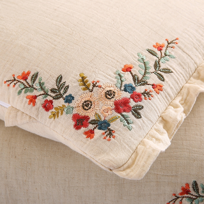 91家纺网 家纺一手货源 找家纺 （总）蔻眠 棉麻刺绣荞麦护颈枕芯学生成人全荞麦枕头