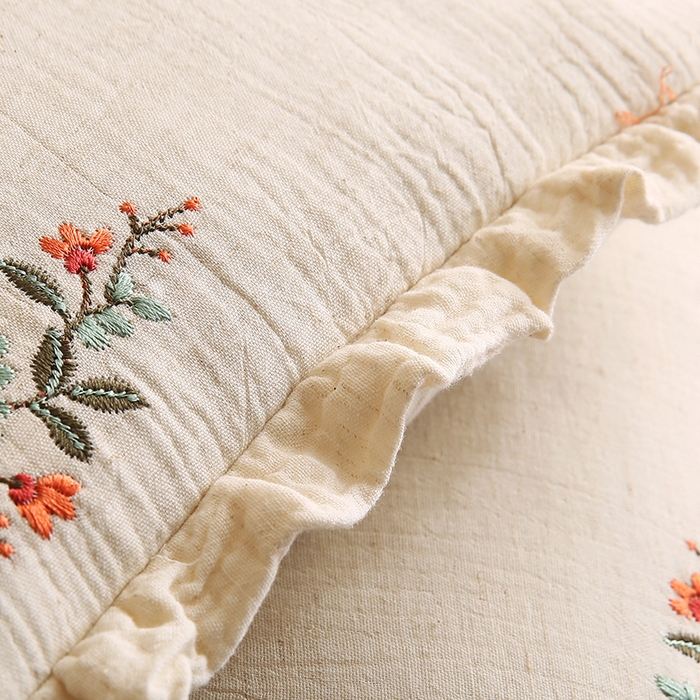 91家纺网 家纺一手货源 找家纺 （总）蔻眠 棉麻刺绣荞麦护颈枕芯学生成人全荞麦枕头