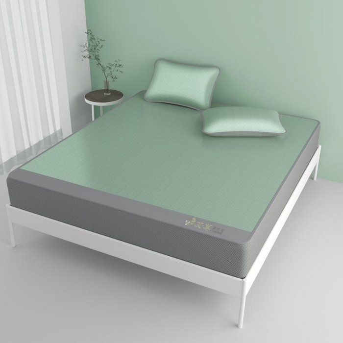 91家纺网 家纺一手货源 找家纺 好福居 2026新款舒适亲肤凉感艾草驱蚊席床笠款 艾草驱蚊席-绿床笠款