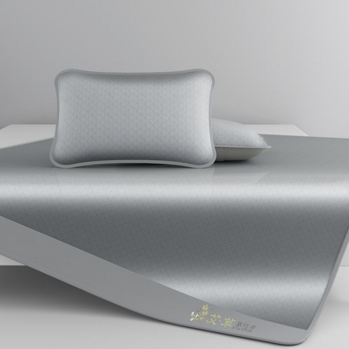 91家纺网 家纺一手货源 找家纺 好福居 2026新款舒适亲肤凉感艾草驱蚊席床笠款 艾草驱蚊席-灰床笠款