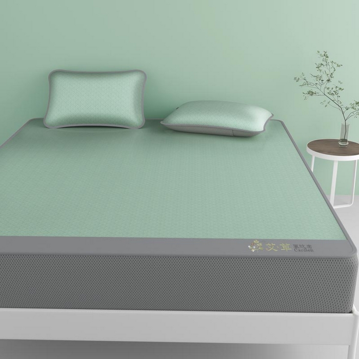 91家纺网 家纺一手货源 找家纺 好福居 2026新款舒适亲肤凉感艾草驱蚊席床笠款 艾草驱蚊席-绿床笠款