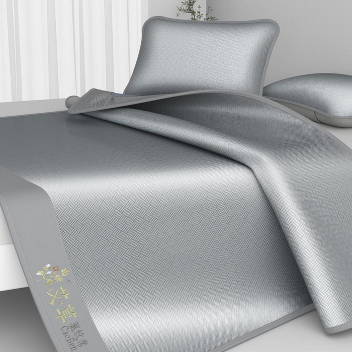 91家纺网 家纺一手货源 找家纺 好福居 2026新款舒适亲肤凉感艾草驱蚊席床笠款 艾草驱蚊席-灰床笠款