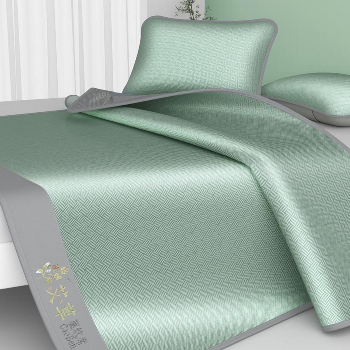 91家纺网 家纺一手货源 找家纺 好福居 2026新款舒适亲肤凉感艾草驱蚊席床笠款 艾草驱蚊席-绿床笠款