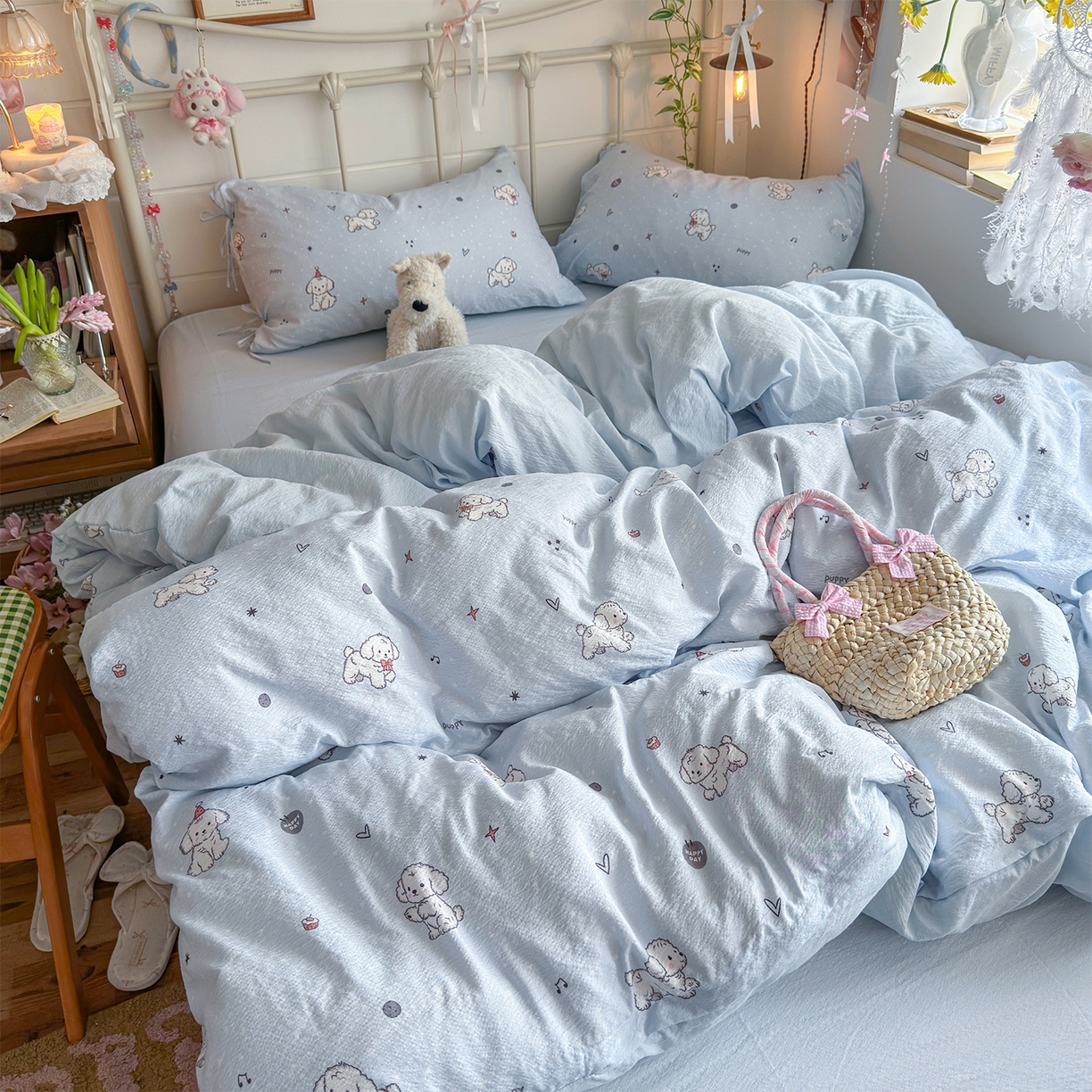 91家纺网 家纺一手货源 找家纺 （总）优选良品 2026新款小清新直播热卖款云感双层纱木棉四件套系列（小红书热款推荐）