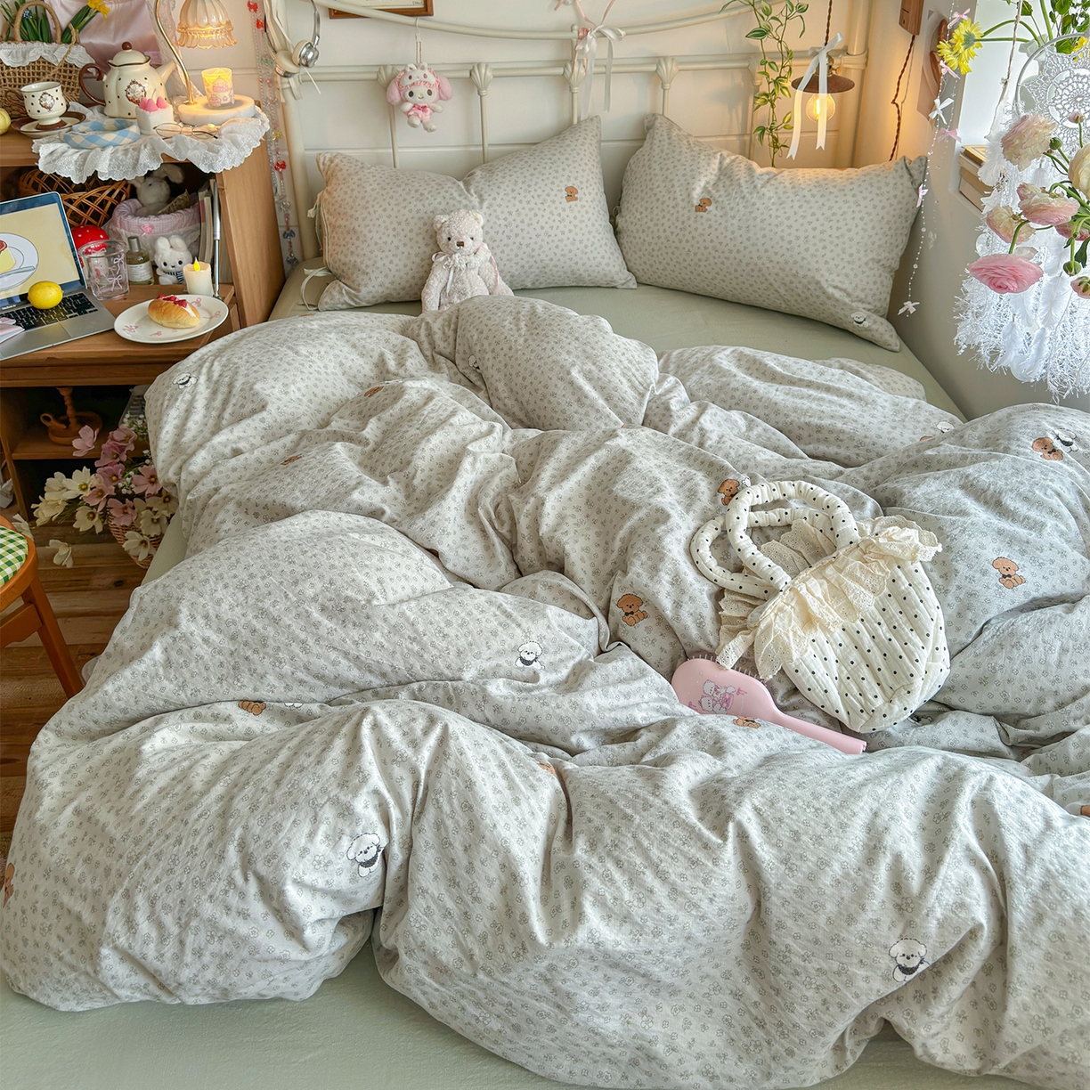 91家纺网 家纺一手货源 找家纺 （总）优选良品 2026新款小清新直播热卖款云感双层纱木棉四件套系列（小红书热款推荐）