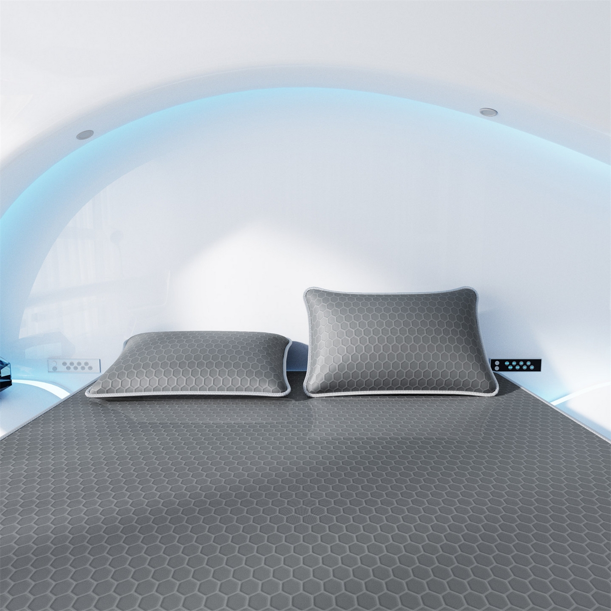 91家纺网 家纺一手货源 找家纺 好福居 2026新款蜂窝科技凉感席-床笠款 蜂窝款-深灰床笠款