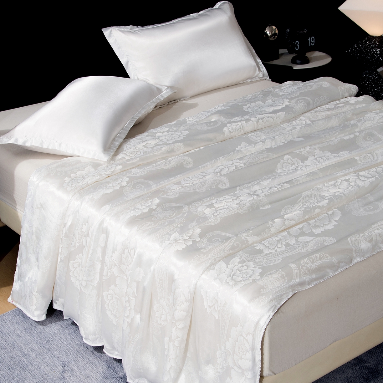 91家纺网 家纺一手货源 找家纺 （总）鑫田家纺 2026新款100%蚕丝被柞蚕丝夏凉被牡丹花大提花春秋被冬被子母被礼品被夏被桑蚕丝被