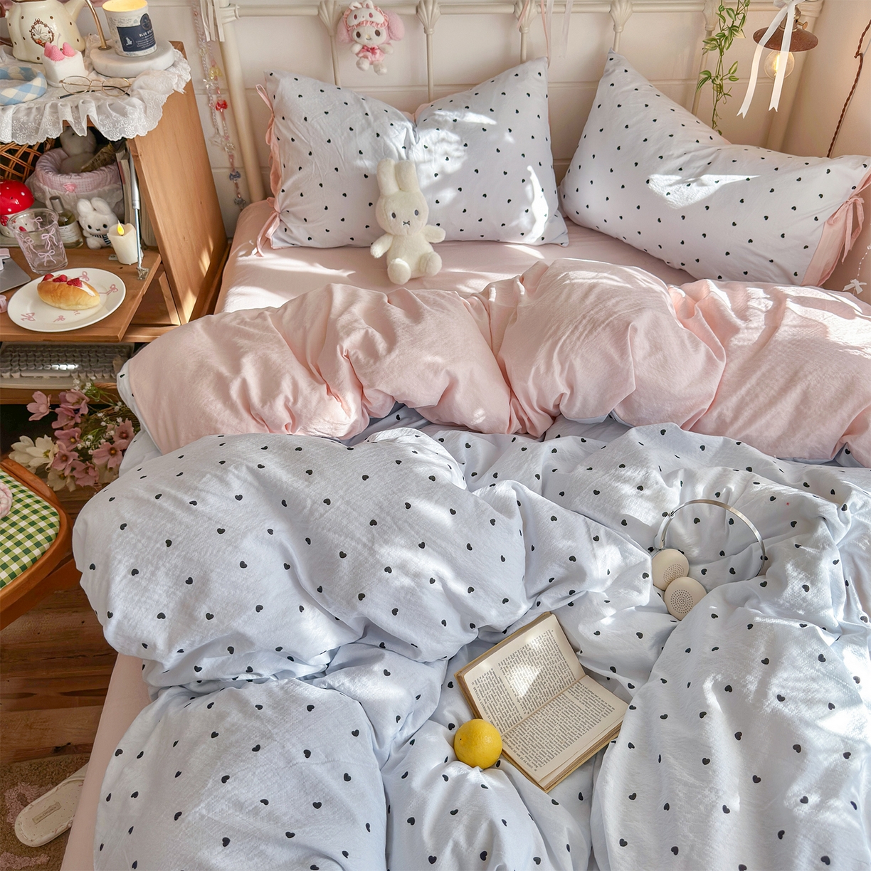 91家纺网 家纺一手货源 找家纺 优选良品 2026新款小清新直播热卖款云感双层纱木棉四件套系列（小红书热款推荐） 洛可可