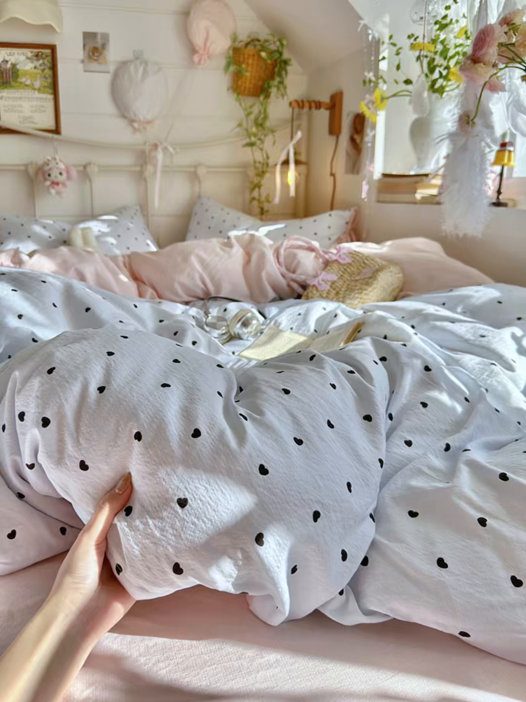 91家纺网 家纺一手货源 找家纺 优选良品 2026新款小清新直播热卖款云感双层纱木棉四件套系列（小红书热款推荐） 洛可可