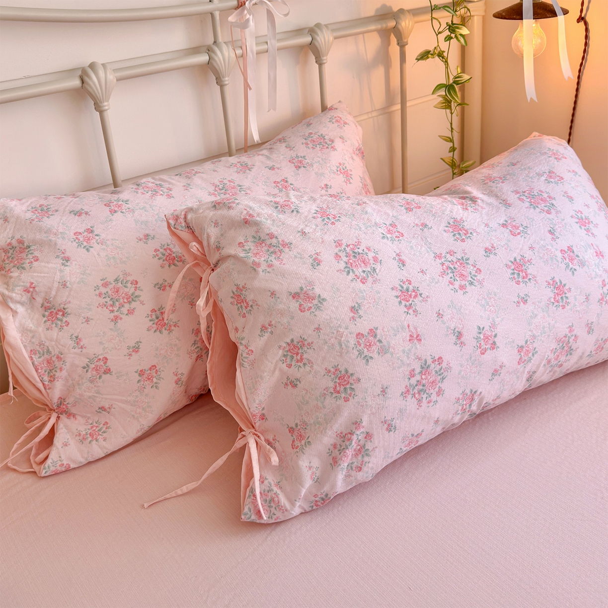 91家纺网 家纺一手货源 找家纺 优选 2026新款小清新直播热卖款云感双层纱木棉床盖四件套系列 花漾