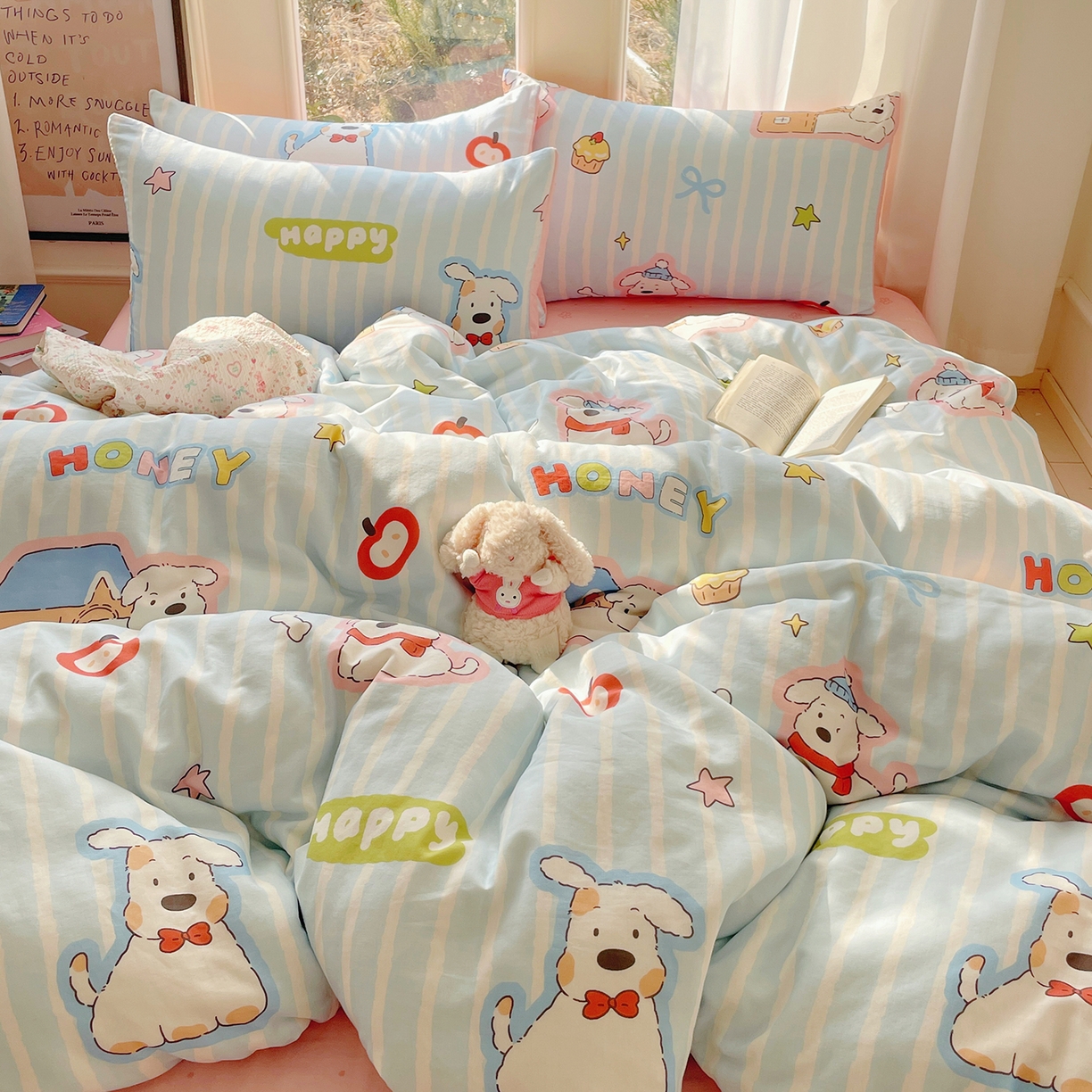 91家纺网 家纺一手货源 找家纺 （总）盛秋家纺 2026新款水洗棉印花四件套-卡通系列