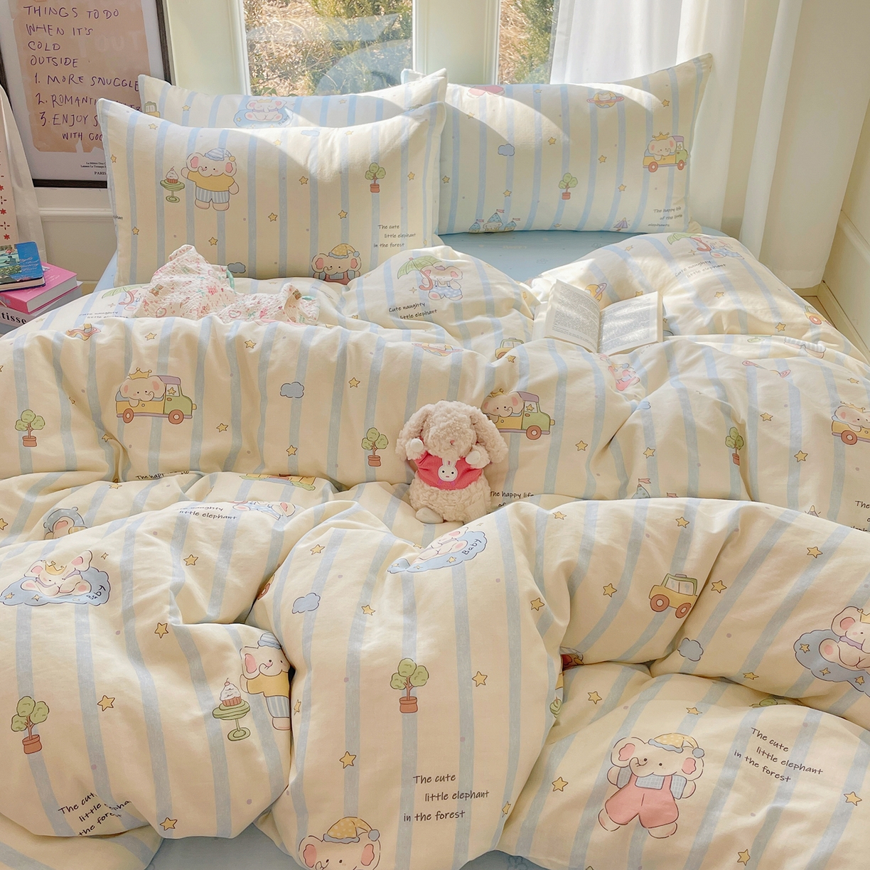 91家纺网 家纺一手货源 找家纺 （总）盛秋家纺 2026新款水洗棉印花四件套-卡通系列