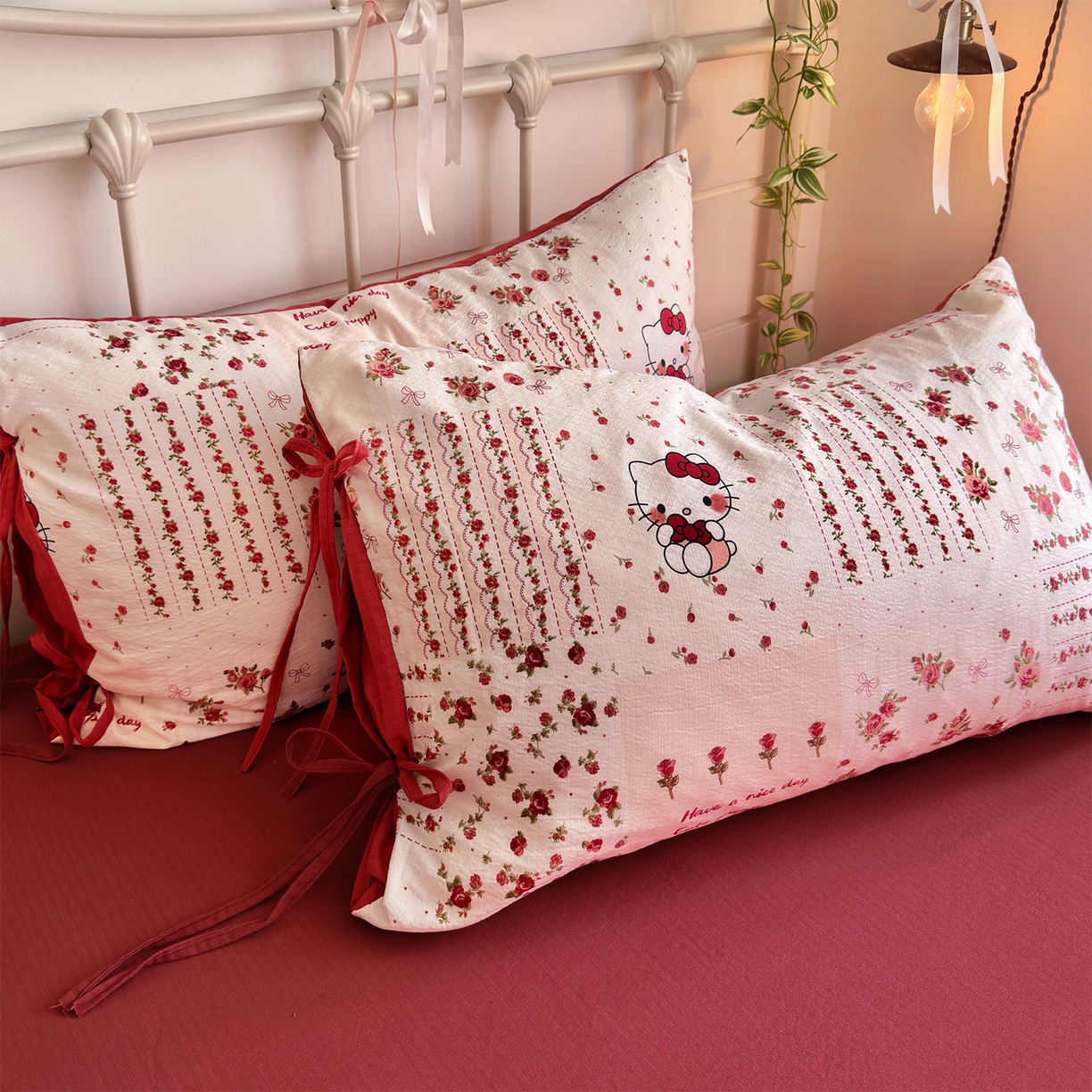 91家纺网 家纺一手货源 找家纺 优选 2026新款小清新直播热卖款云感双层纱木棉床盖四件套系列 浪漫kt