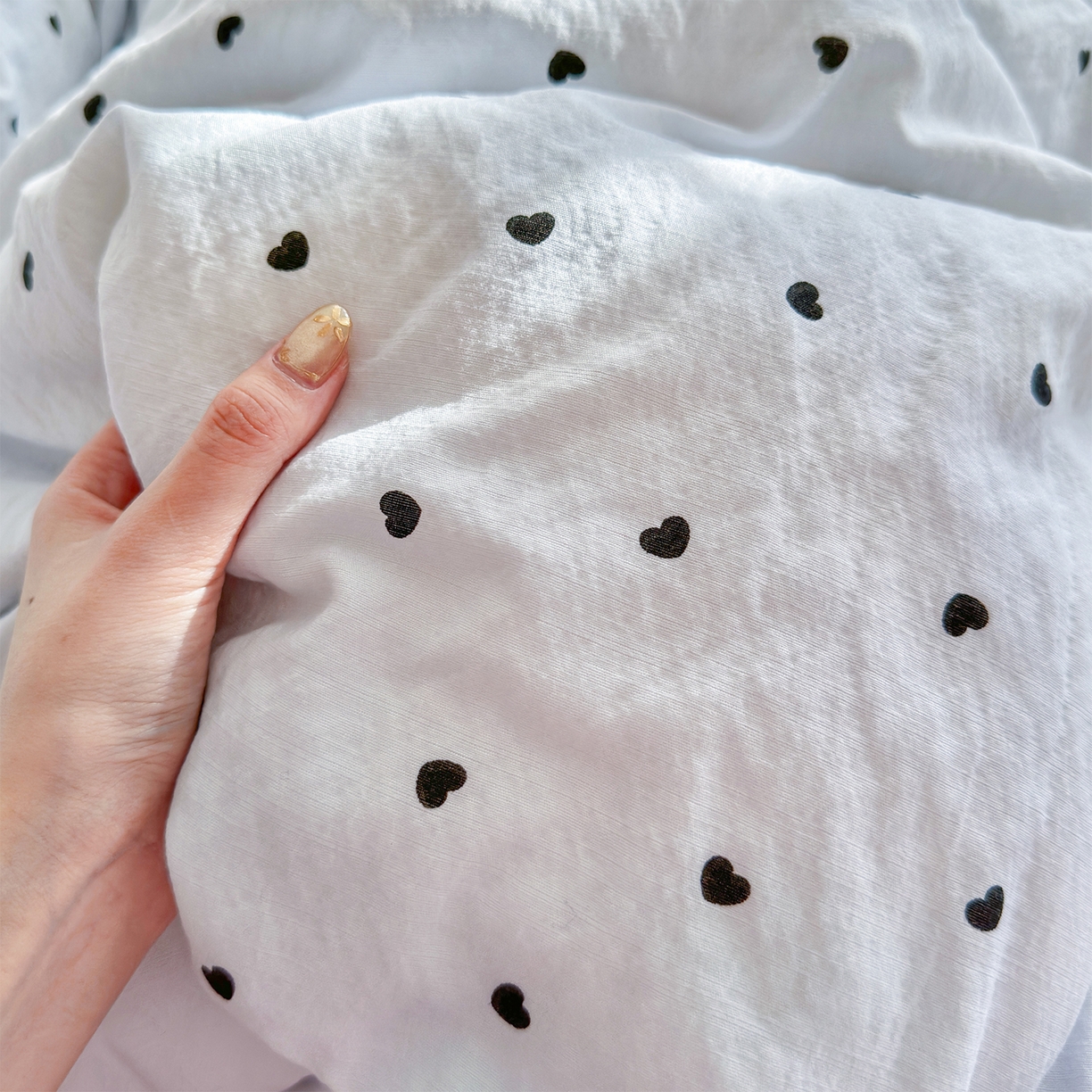 91家纺网 家纺一手货源 找家纺 优选 2026新款小清新直播热卖款云感双层纱木棉床盖四件套系列 洛可可