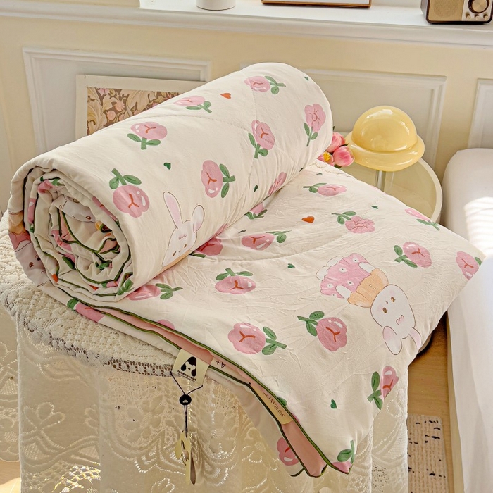 91家纺网 家纺一手货源 找家纺 （总）铺尚美家纺 2026新款A类水洗双层纱大豆夏被子被芯