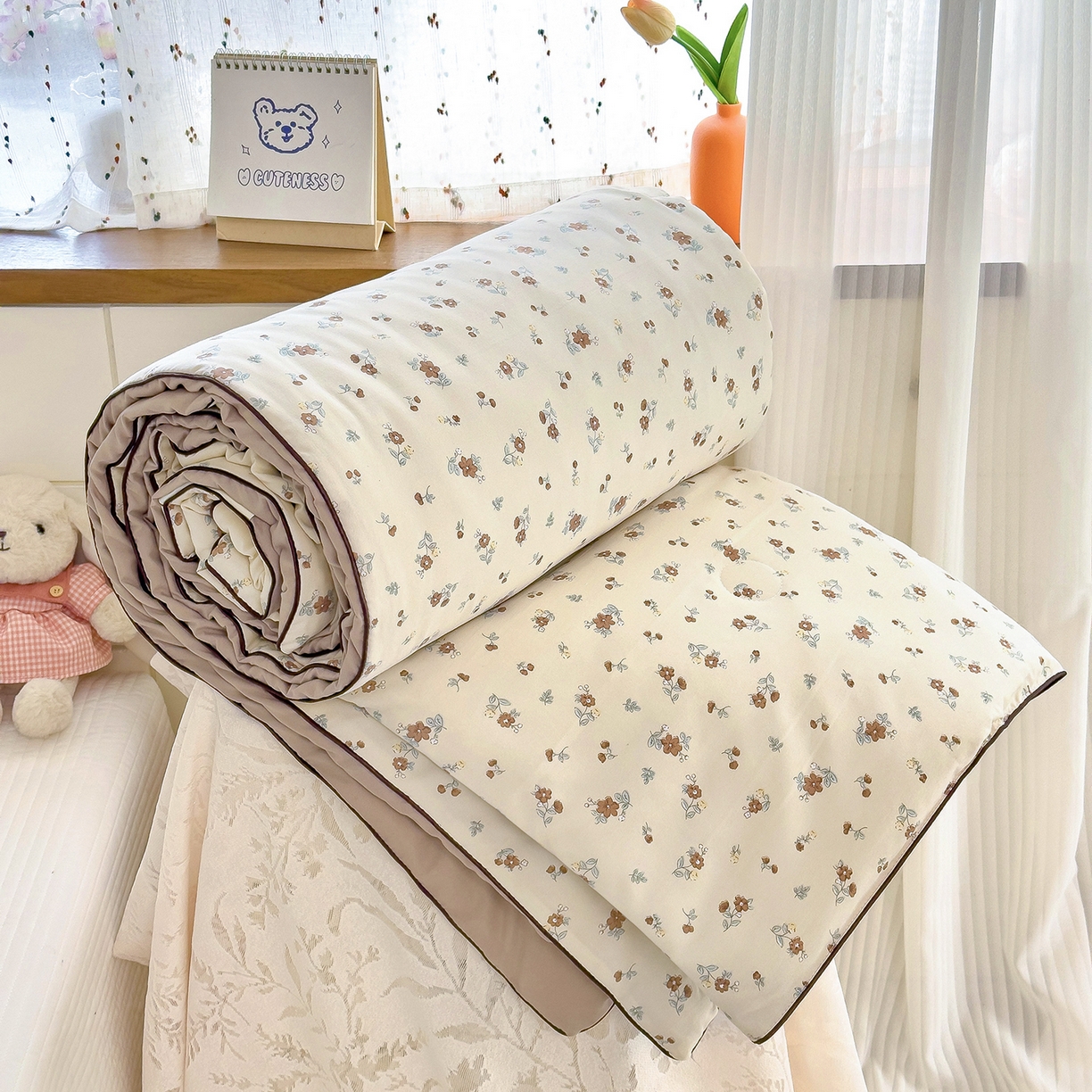 91家纺网 家纺一手货源 找家纺 （总）铺尚美家纺 2026新款A类水洗双层纱大豆夏被子被芯