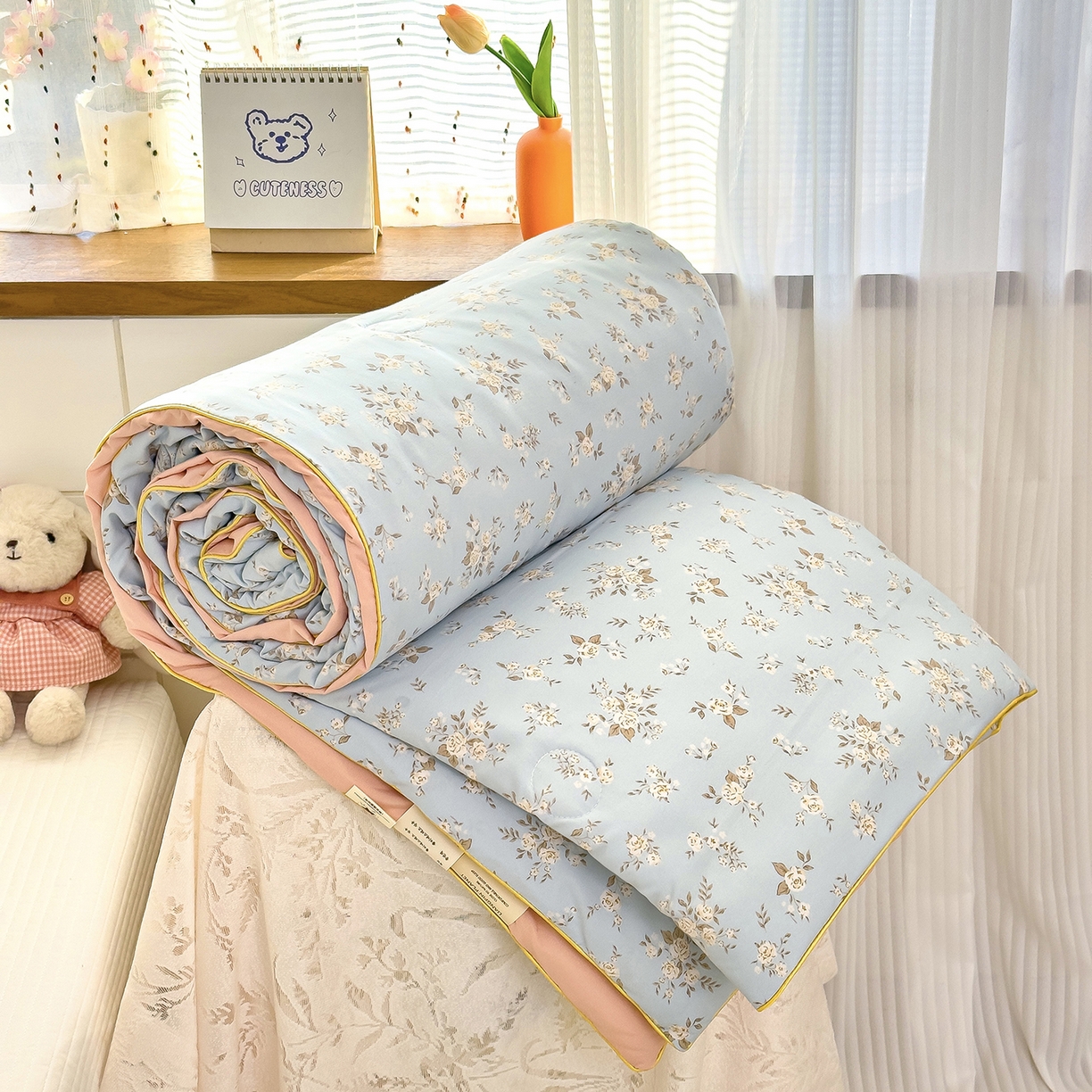 91家纺网 家纺一手货源 找家纺 （总）铺尚美家纺 2026新款A类水洗双层纱大豆夏被子被芯