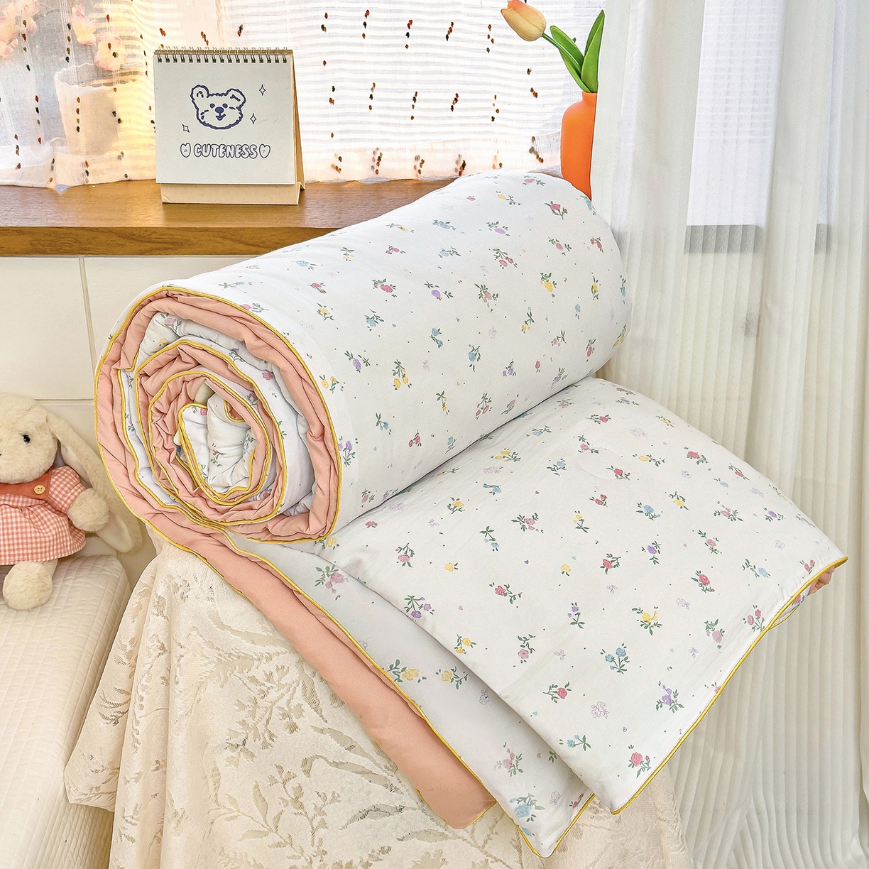 91家纺网 家纺一手货源 找家纺 （总）铺尚美家纺 2026新款A类水洗双层纱大豆夏被子被芯