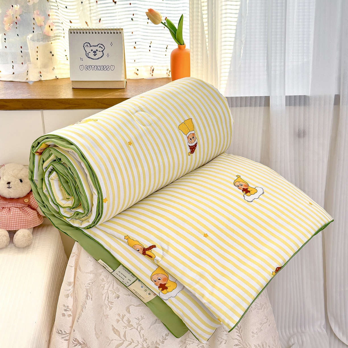 91家纺网 家纺一手货源 找家纺 （总）铺尚美家纺 2026新款A类水洗双层纱大豆夏被子被芯