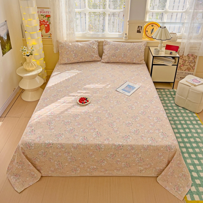 91家纺网 家纺一手货源 找家纺 （总）纽缦家纺 2026春夏新款云感提花双层纱单床单 床单单件