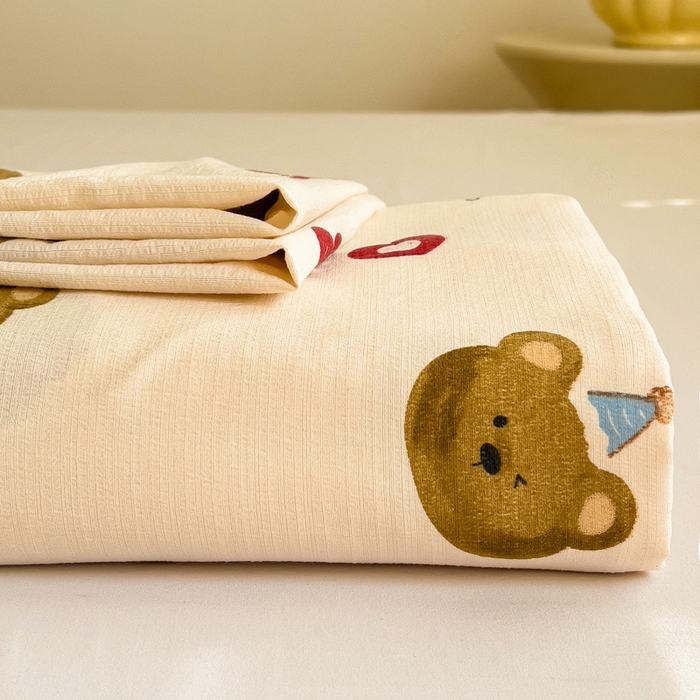 91家纺网 家纺一手货源 找家纺 （总）纽缦家纺 2026春夏新款云感提花双层纱单床单 床单单件