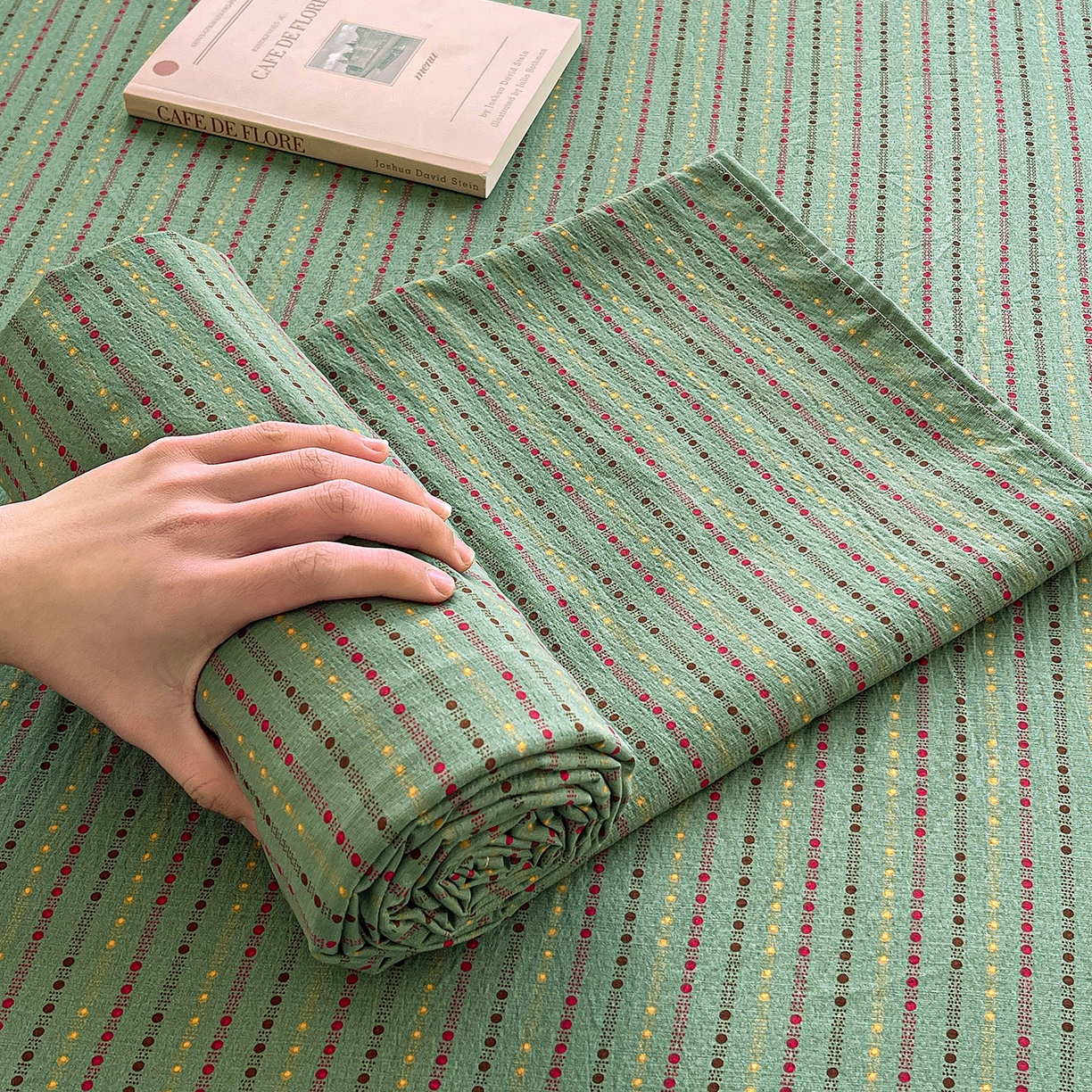 91家纺网 家纺一手货源 找家纺 （总）纽缦家纺 2026春夏新款云感提花双层纱单床单 床单单件