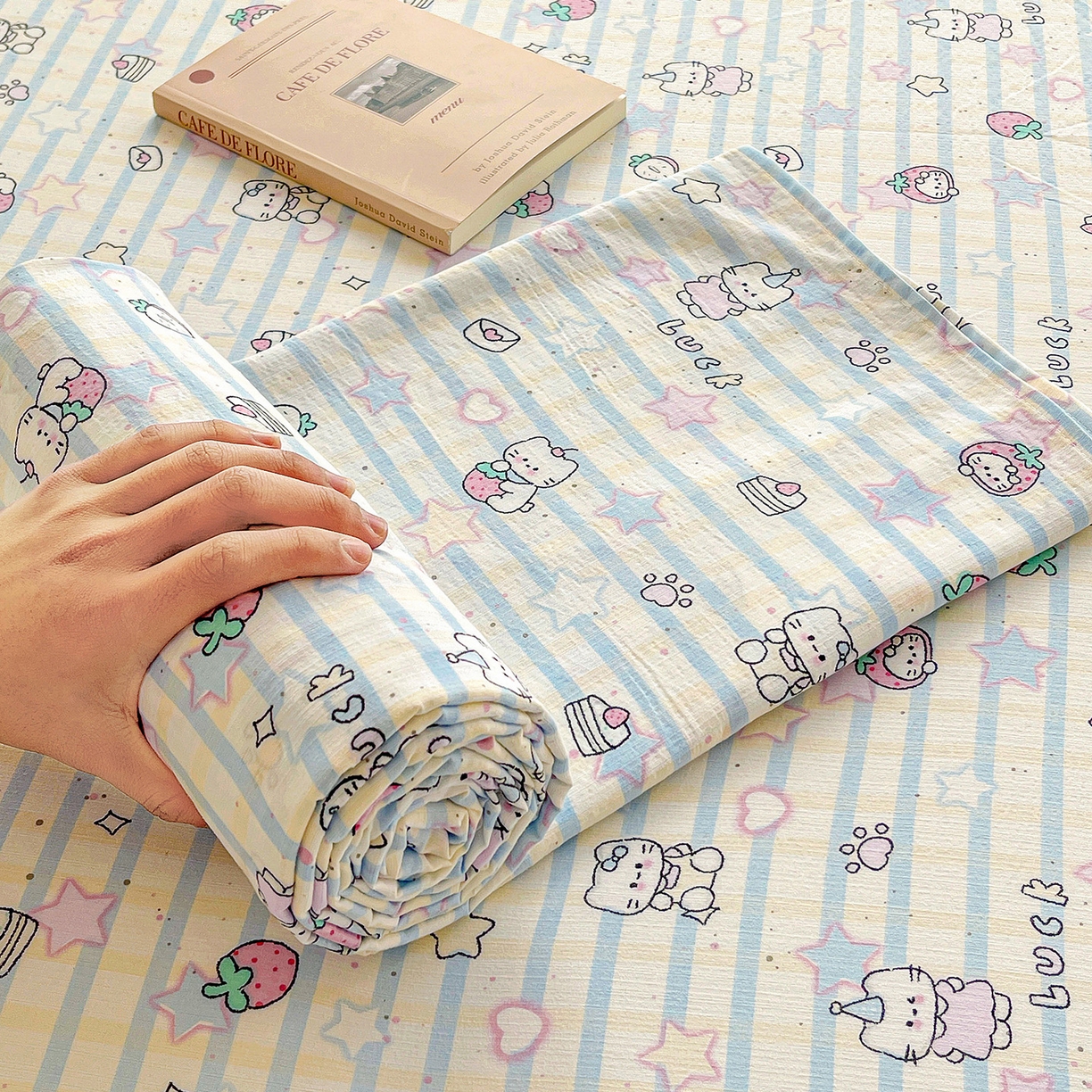 91家纺网 家纺一手货源 找家纺 （总）纽缦家纺 2026春夏新款云感提花双层纱单床单 床单单件