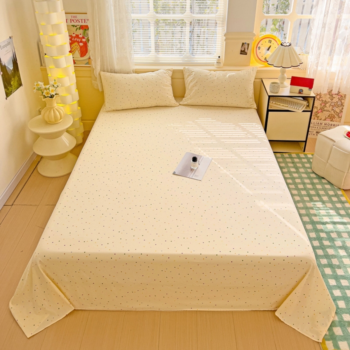 91家纺网 家纺一手货源 找家纺 纽缦家纺 2026春夏新款云感提花双层纱单床单 床单单件 波点世界