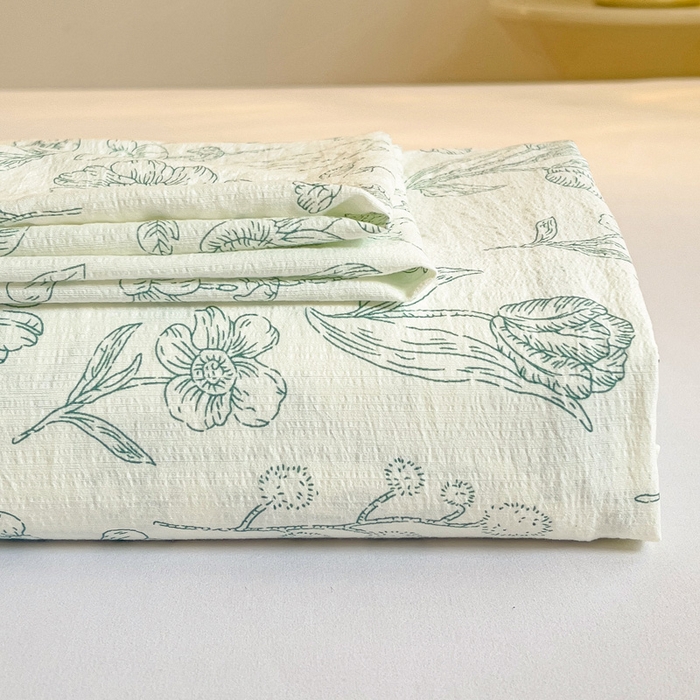 纽缦家纺 2026春夏新款云感提花双层纱单床单 床单单件 海像森林