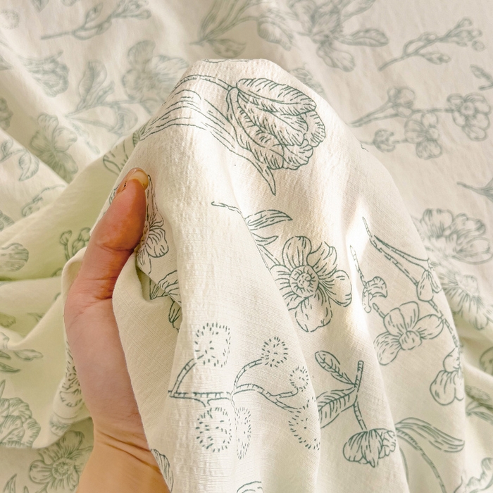 91家纺网 家纺一手货源 找家纺 纽缦家纺 2026春夏新款云感提花双层纱单床单 床单单件 海像森林