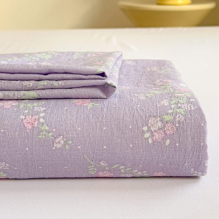 纽缦家纺 2026春夏新款云感提花双层纱单床单 床单单件 恋如青柠香