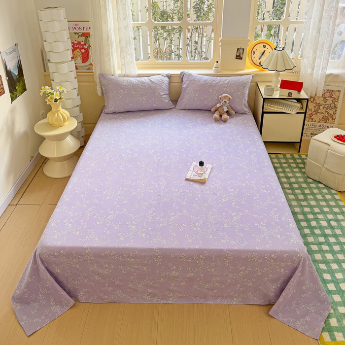 91家纺网 家纺一手货源 找家纺 纽缦家纺 2026春夏新款云感提花双层纱单床单 床单单件 恋如青柠香