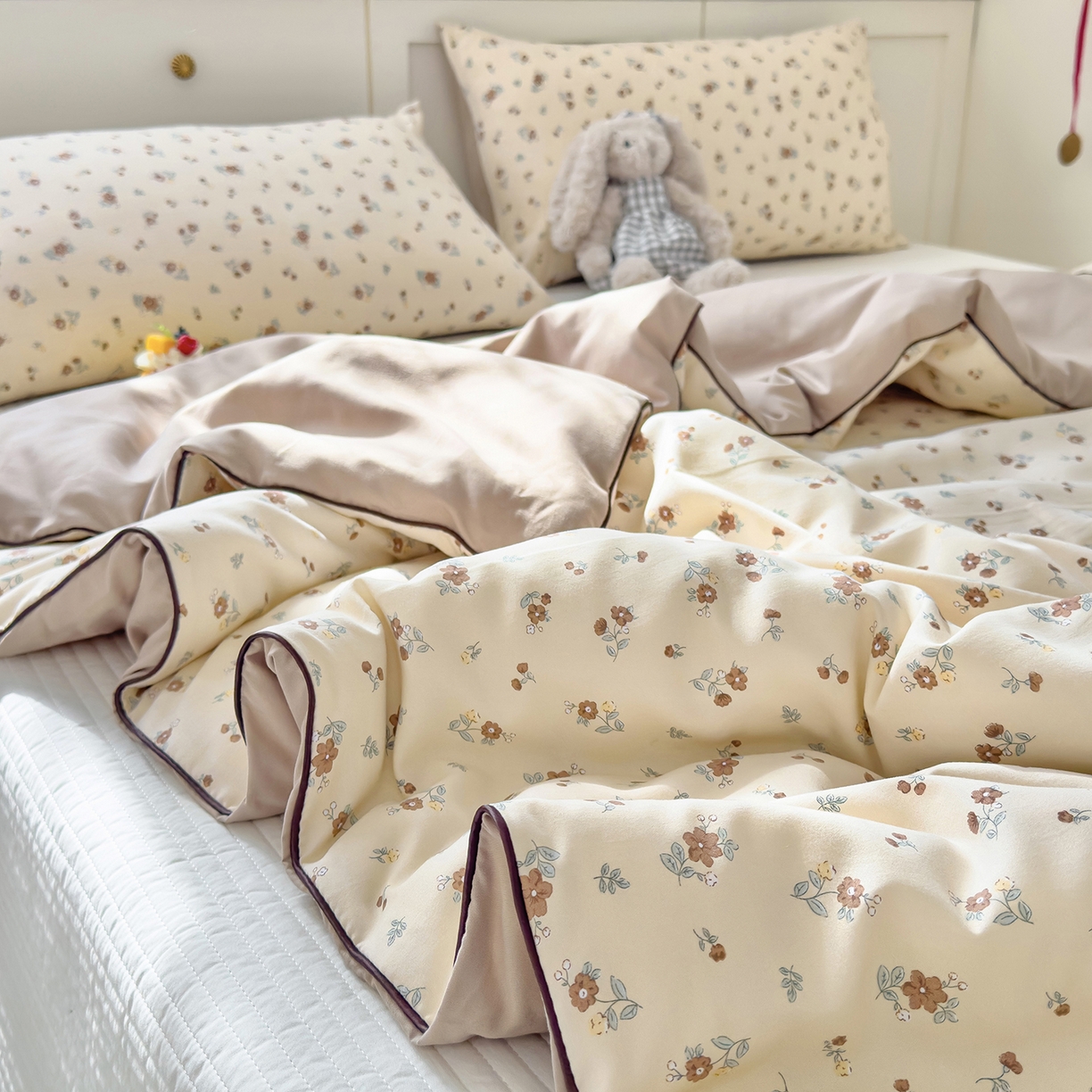 91家纺网 家纺一手货源 找家纺 铺尚美家纺 2026新款A类水洗双层纱大豆夏被子被芯 花落雨