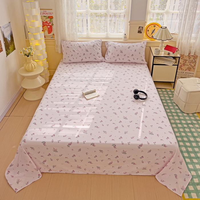 91家纺网 家纺一手货源 找家纺 纽缦家纺 2026春夏新款云感提花双层纱单床单 床单单件 葡萄七分甜