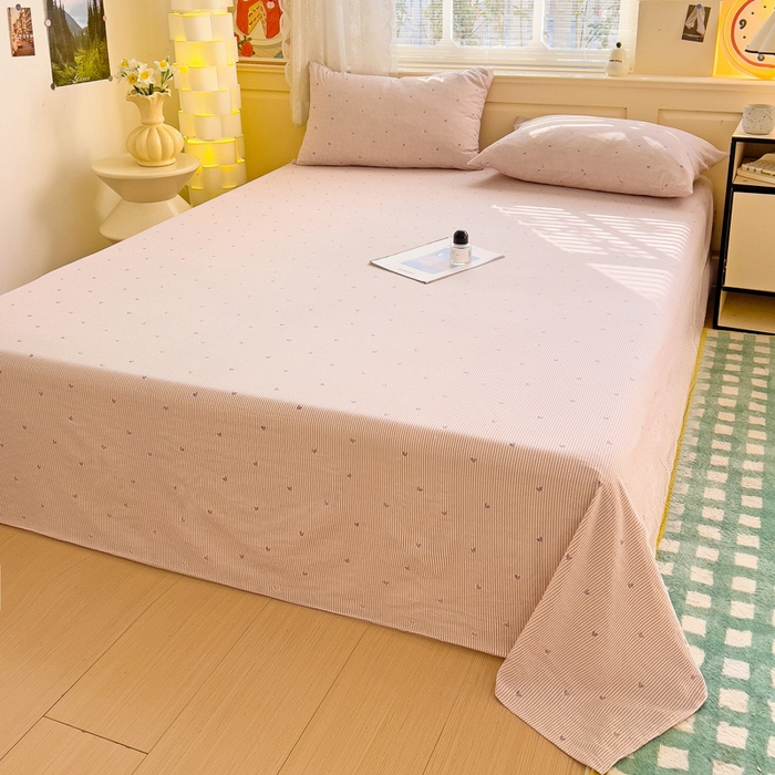 91家纺网 家纺一手货源 找家纺 纽缦家纺 2026春夏新款云感提花双层纱单床单 床单单件 倾心紫