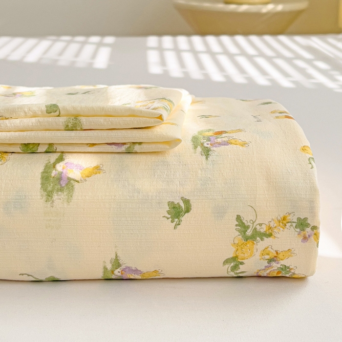 纽缦家纺 2026春夏新款云感提花双层纱单床单 床单单件 兔子的欢喜