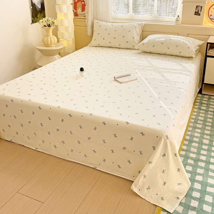 91家纺网 家纺一手货源 找家纺 纽缦家纺 2026春夏新款云感提花双层纱单床单 床单单件 相思蓝