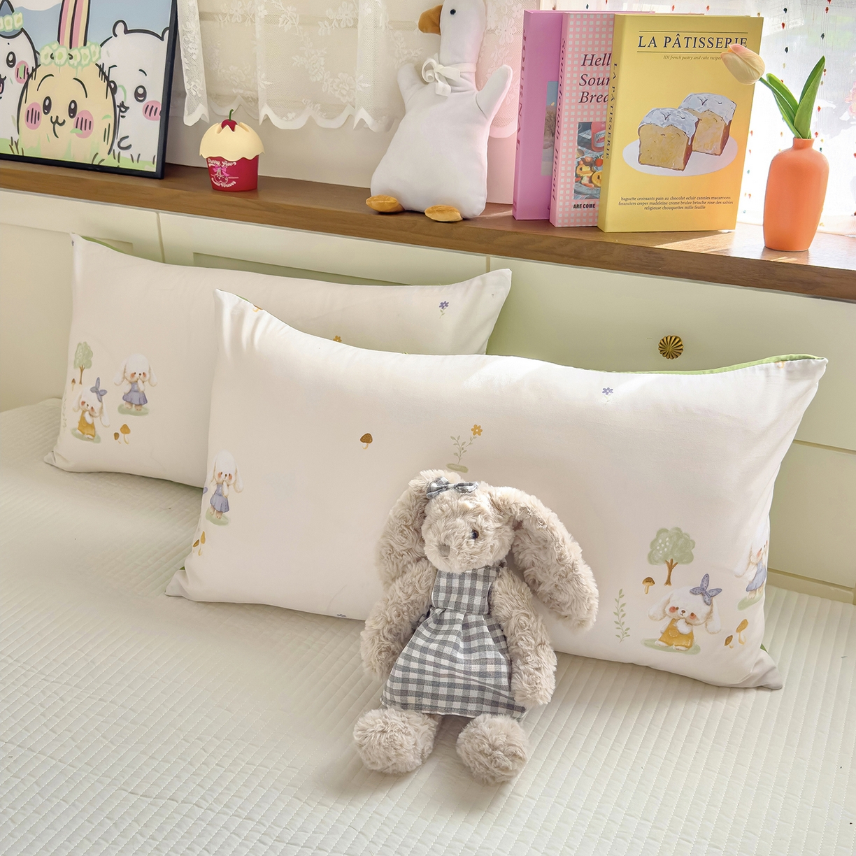 91家纺网 家纺一手货源 找家纺 铺尚美家纺 2026新款A类水洗双层纱大豆夏被子被芯 花语兔